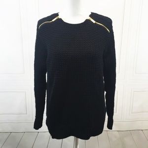 Michael Kors Black Sweater with Gold Accents